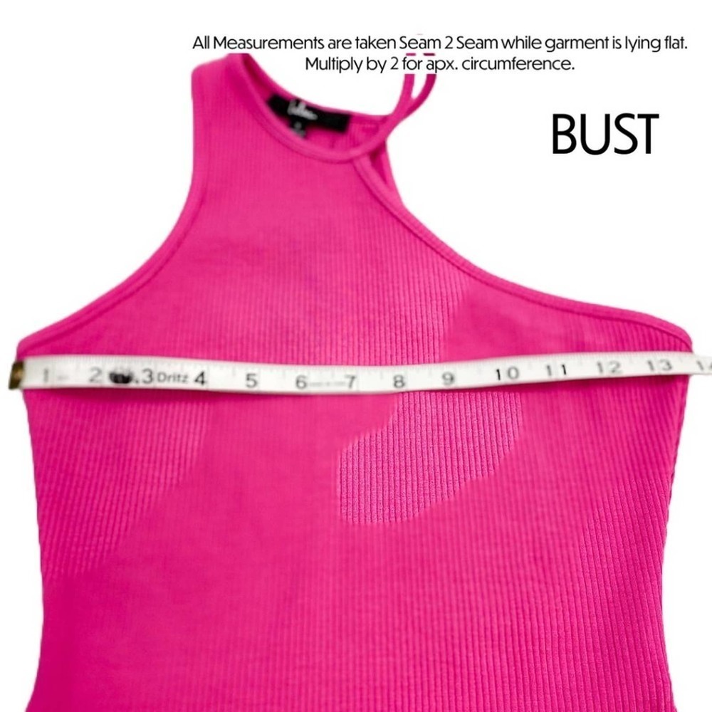NWT Lulu's Movie Magic Pink Asymmetrical Bodycon Halter Neck Mini Dress Barbie S - Picture 10 of 15